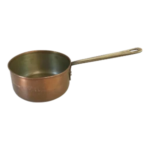 Vintage French Copper Pot With Brass Handle