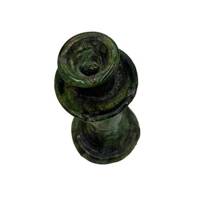 1970s Moroccan Tamegroute Glazed Candlestick Holder For Sale - Image 4 of 4