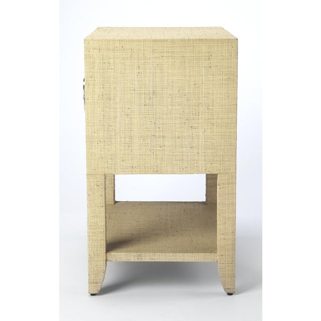 Spritely Home Accent Furniture Amelle 24 in. W Rectangular Raffia 2 Drawer Nightstand with Lower Open Shelf, Cream Raffia For Sale - Image 4 of 9