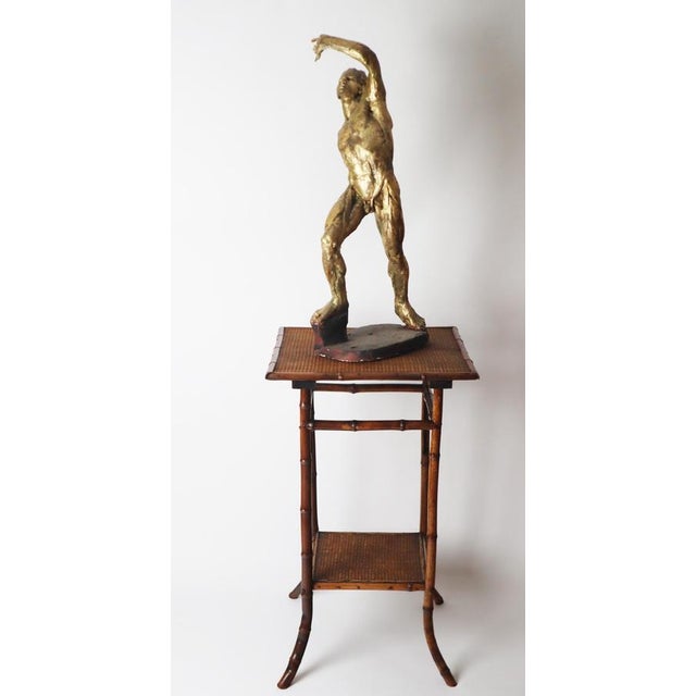 Brown Art Nouveau Side Table in Bamboo, 1890s For Sale - Image 8 of 18