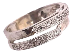 14 Karat White Gold Fashion Ring Band With Diamonds 0.25 TDW, Size 5.5