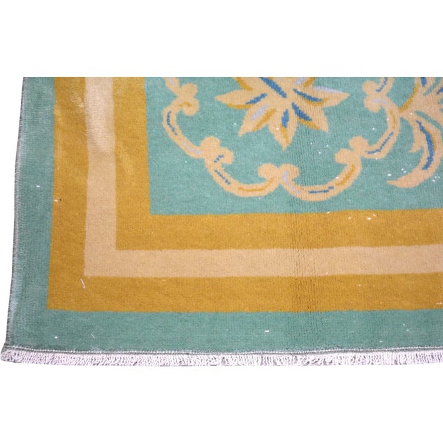 1960s Vintage Chinese Art Deco Hand Knotted Wool Rug,07'10'' X 10'04'' For Sale - Image 5 of 6