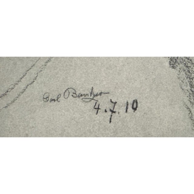 Carl Bantzer, Study of Farmer Rupps Head, Charcoal, Framed For Sale - Image 10 of 12