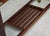 Wood Italian Mid-Century Walnut & Brass Console Table With Glass Top For Sale - Image 7 of 13
