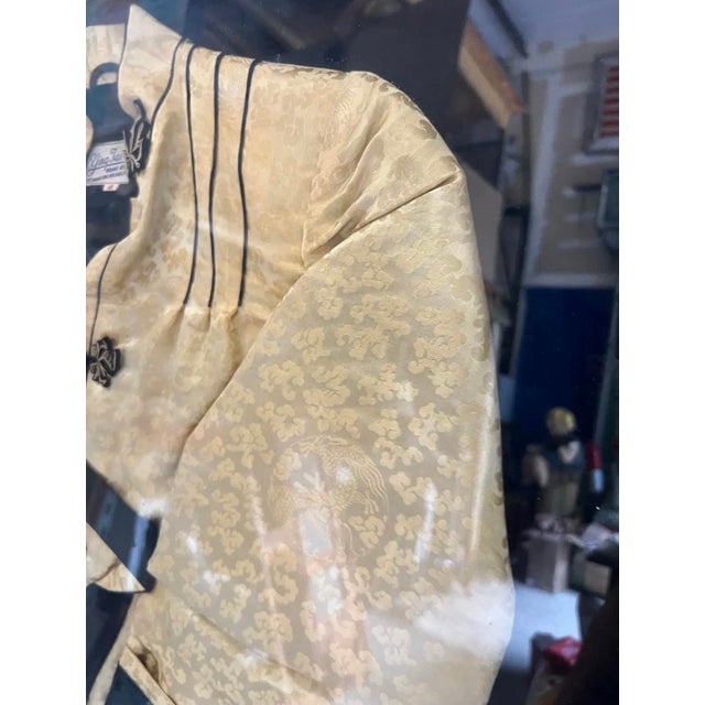 Gold Vintage Framed Asian Kimono Art Piece For Sale - Image 8 of 9