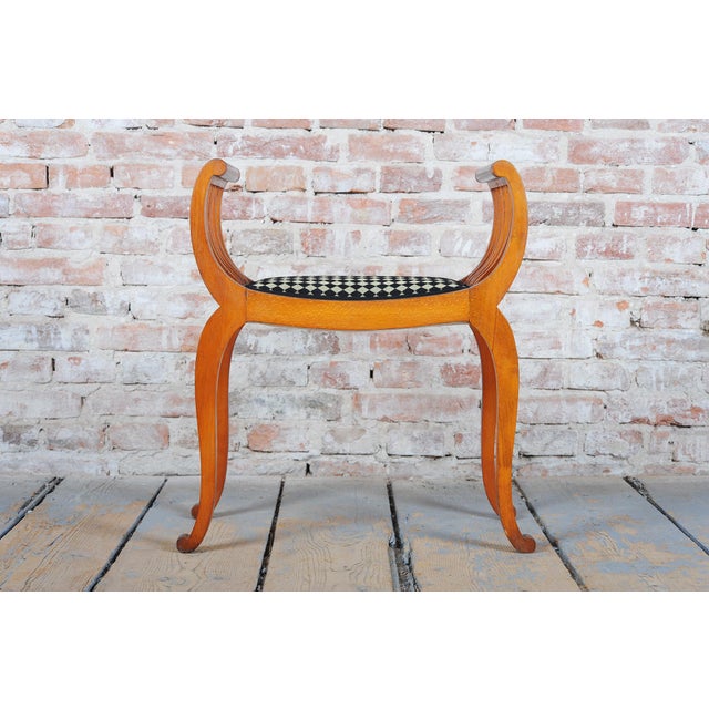 Art Deco Stool in Beech, France, 1920s For Sale - Image 11 of 13