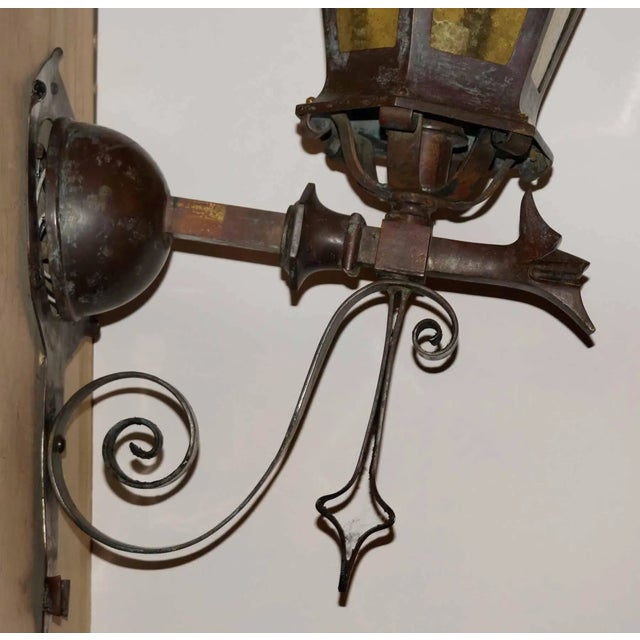 Antique Exterior Lanterns Bronze Wall Mount - A Pair For Sale - Image 4 of 8