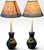 Vintage Majolica Style Glazed Ceramic Monkey Table Lamps - A Pair Bring a captivating element of playful sophistication...