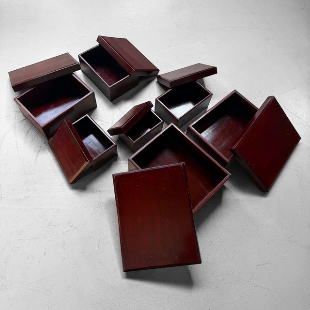 Taishō Japanese Kiridame Nesting Boxes, 1920, Set of 7 For Sale - Image 11 of 18