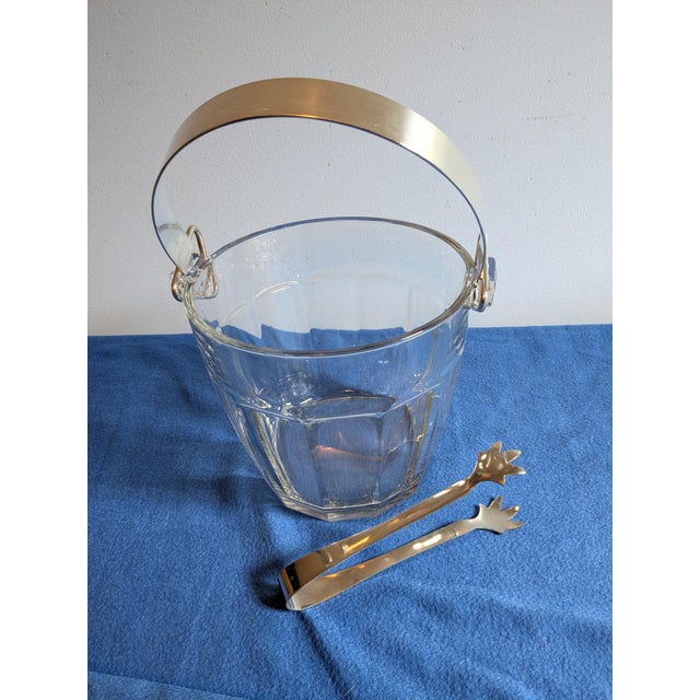 Vintage Mid-Century Clear Pressed Glass Water Pail Ice Bucket Set - 3 Pieces For Sale - Image 4 of 16