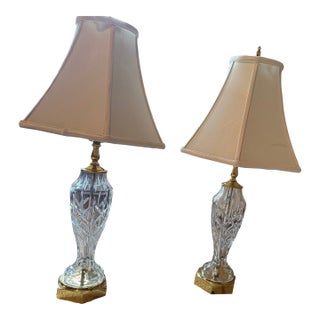 Set of 2 Waterford Crystal Table Lamps, 1950s For Sale