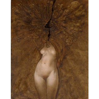 Revelation II by Allen Williams | Oil on Board Figure with abstract elements emerging from the body For Sale