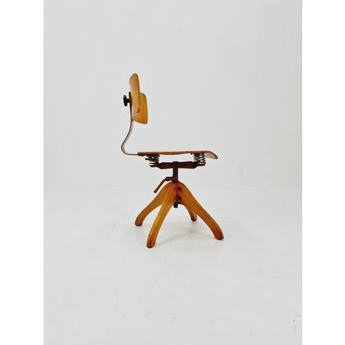 Bauhaus Swivel Office Chair in Wood by Puffdreh Kontorchair, 1930s For Sale - Image 11 of 11