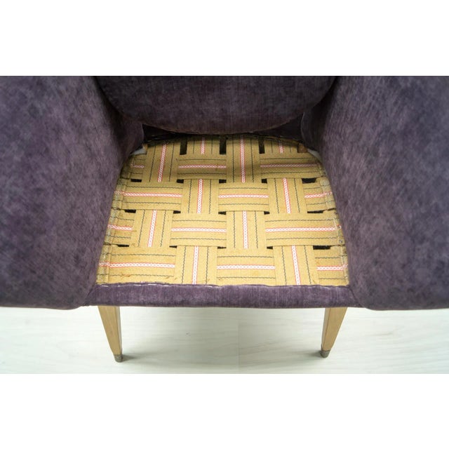 Mid-Century French Purple Cocktail Chair, 1950s For Sale - Image 9 of 11