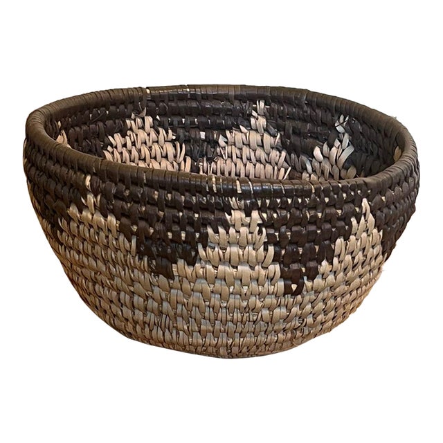 Vintage Handwoven Basket For Sale
