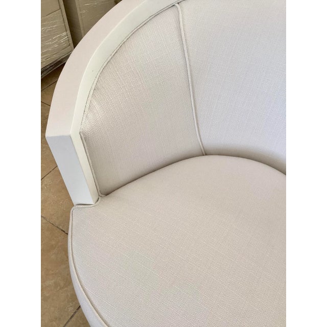 White Todd Hase Designed Carmen Berger in White Lacquer and New Todd Hase Textiles For Sale - Image 8 of 11