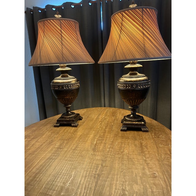 Pristine, Original Fine Art Lamps “Castile” Collection Authentic 33” Table Lamps - a Pair For Sale - Image 12 of 13