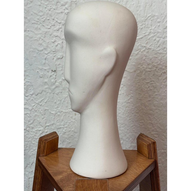 Early 2000s Modern White Plaster Figural Head Sculpture For Sale - Image 4 of 7