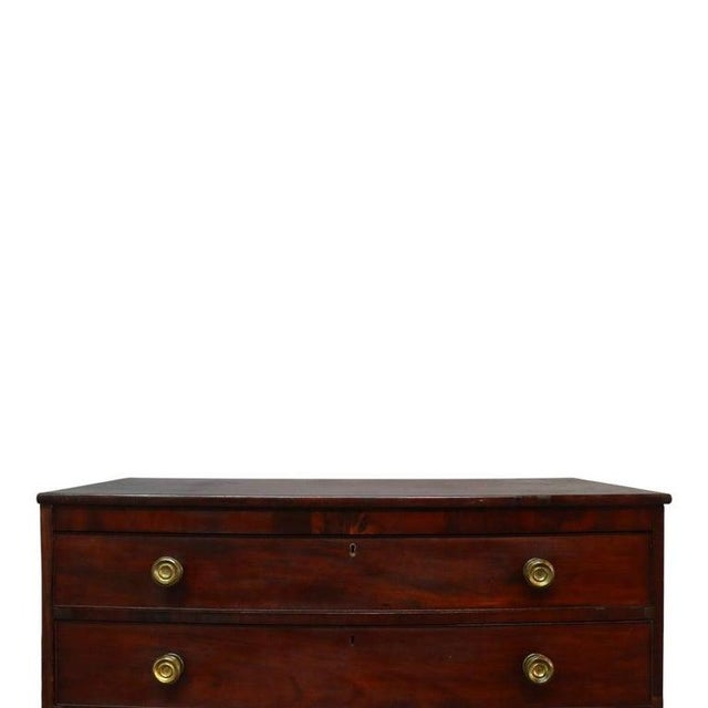 Early 19th Century Hepplewhite Mahogany Graduated 4 Drawer Chest With Slayed Legs C1830 For Sale - Image 5 of 12