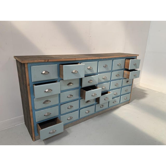Antique Storage Unit with Drawers in Patinated Fir, 1900s For Sale - Image 6 of 15