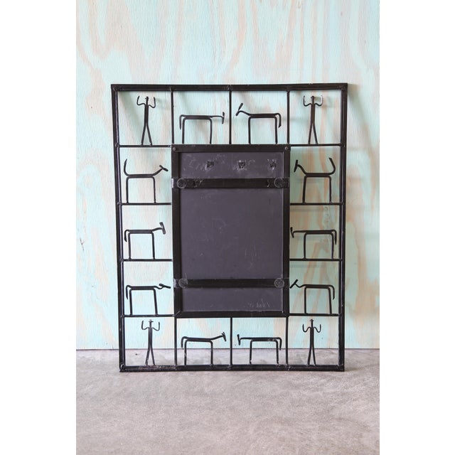 Designer Iron Mirror After Frederic Weinberg 2000's Pier1 Imports For Sale - Image 6 of 6