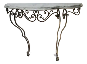 1930s French Wrought Iron and Marble Console Table