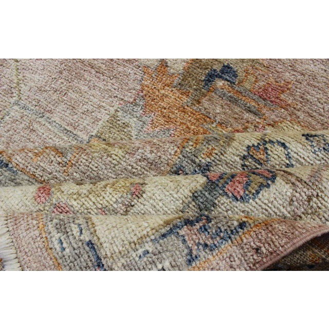Keivan Woven Arts Angora Turkish Oushak Rug in Dusty Pink and Ivory For Sale - Image 11 of 12