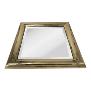 Square Frame Golden Mirror in the Style of Jon Gilmore