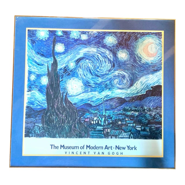 Rare Moma Vincent Van Gogh 1085 Exhibition Poster - Double Matted and Framed For Sale