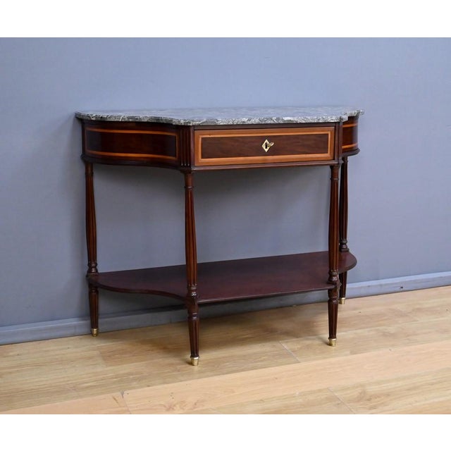 Late 18th Century Louis XVI Mahogany and Marble Console Table For Sale - Image 3 of 18
