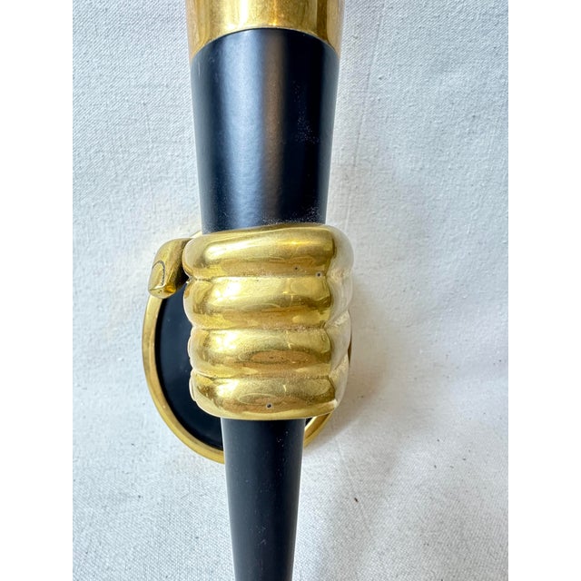 Jonathan Adler Left Hand Brass Sconce For Sale - Image 10 of 12