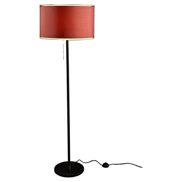 Floor Lamp with Bordeaux Shade and Leather Base from Staff Leuchten, 1970s For Sale - Image 9 of 9