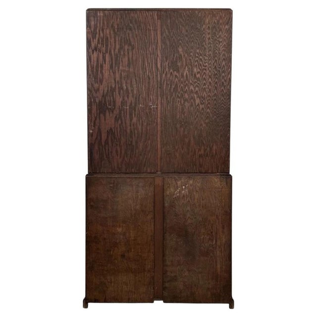 Wood Early 20th Century Antique English Glazed Oak Display Cabinet For Sale - Image 7 of 10