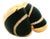 Circa 1990 Italian 18k Gold Ebony Wood and Diamond Statement Ring, Size 7.5 For Sale