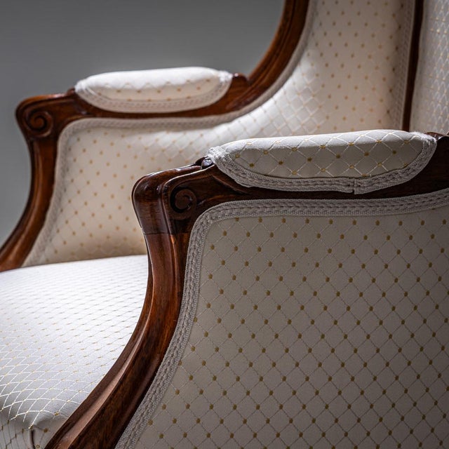 Antique Louis XV Style Wingback Chair, 1880 For Sale - Image 6 of 9