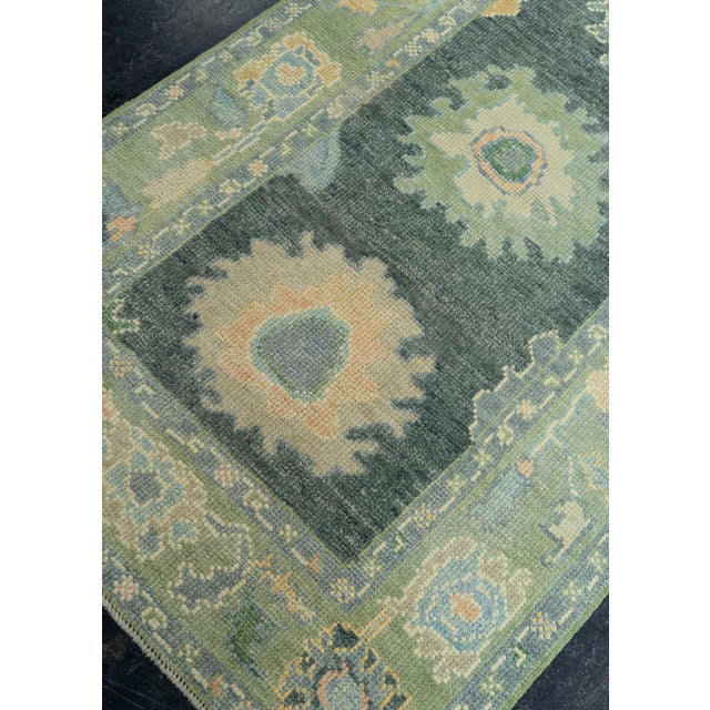 Black Turkish Oushak Rug 3'x 6'7" #19038 For Sale - Image 8 of 8