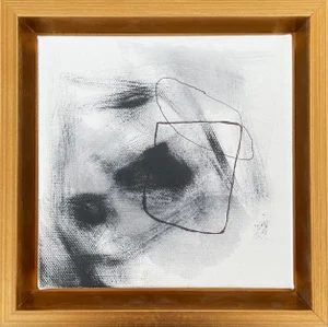 "Abstract III" Contemporary Abstract Expressionist Mixed-Media Painting, Framed