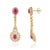 Art Deco Revival 1.71ct Ruby & 1.29ct Diamond Chandelier Drop Earrings 14k Gold- 2 Pieces For Sale - Image 4 of 12
