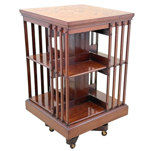 Antique Mahogany Revolving Bookcase, 1890 For Sale - Image 10 of 11