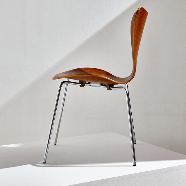 1960s Teak Model 3107 Chair by Arne Jacobsen for Fritz Hansen, 1960s For Sale - Image 5 of 18
