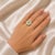 Art Deco Late 20th Century Size 7 14K White Gold Green Amethyst Pave Diamond Ring For Sale - Image 3 of 3