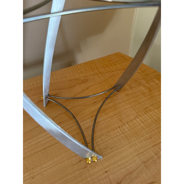 Silver Signed 1999 Bruce R. MacDonald Triple Helix Sculpture For Sale - Image 8 of 9
