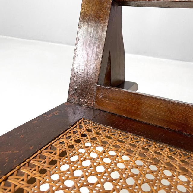 Antique Italian Wood and Vienna Straw Armchair, Early 1900s For Sale - Image 11 of 18