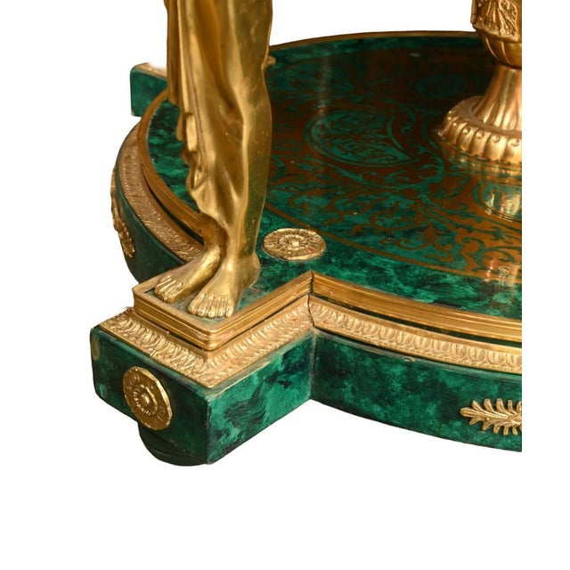 French Napoleon III Revival Centre Table in Malachite For Sale - Image 11 of 13