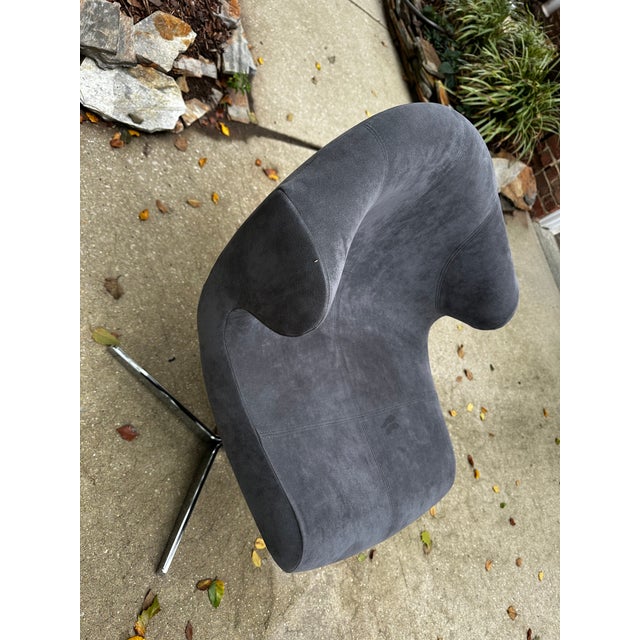 Ligne Rose Alster Alster Chair in Gray Suede For Sale In Raleigh - Image 6 of 10