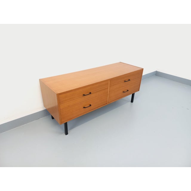 Small Vintage Sideboard in Teak and Metal, 1960s For Sale - Image 12 of 15