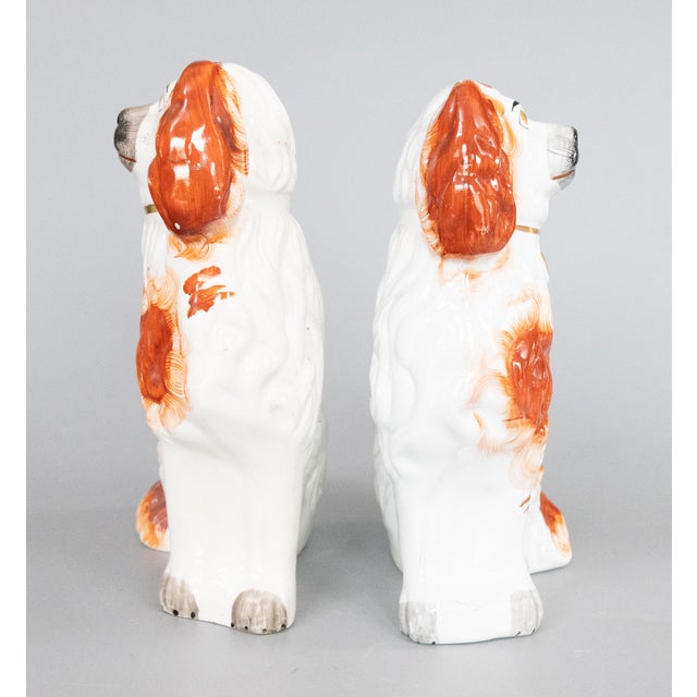 Antique 19th Century English Staffordshire Russet Spaniel Dogs - A Pair For Sale In Houston - Image 6 of 9