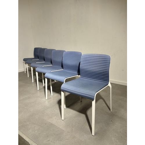 Set of six chairs MDF italia Model “Bend” White and blue colourway. These chairs are in good overal condition with minor...