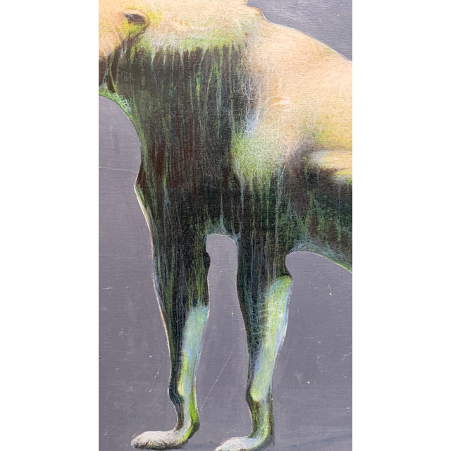 Early 21st Century Silent Lion Minimalist Painting by Lado Gorgadze For Sale - Image 5 of 8