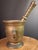 18th C Antique Solid Brass Mortar Pestle Set Heavy 15lb Judaica Apothecary For Sale - Image 4 of 17